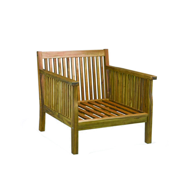 Image of the Arizona Arm Chair without cushions to show wood colour