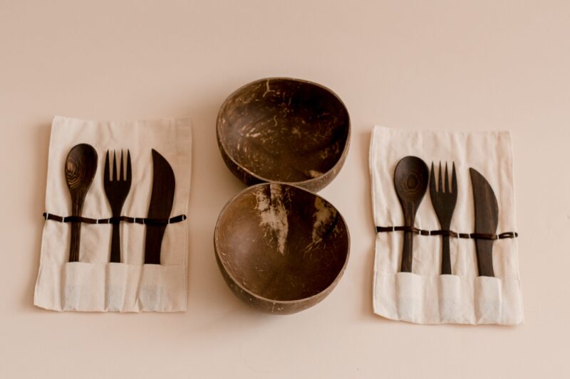 Coconut Bowl and Utensil Set