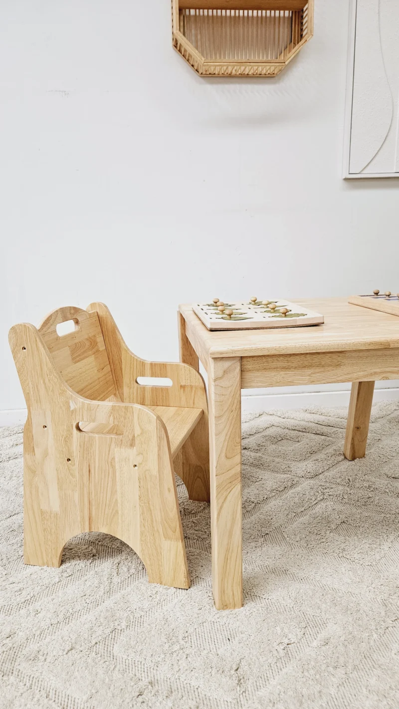 Solid Timber Table with 2 Toddler Chairs - 031089