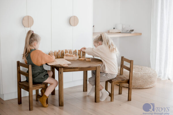 Acacia Large Round Table with 2 Standard Chairs